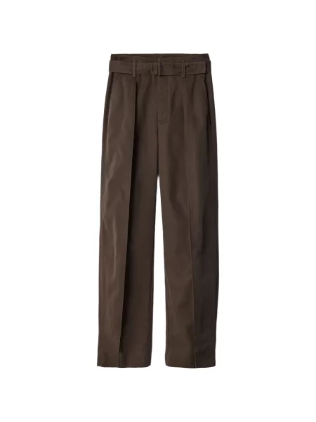 Pantaloni Lemaire din țesătură twill maro