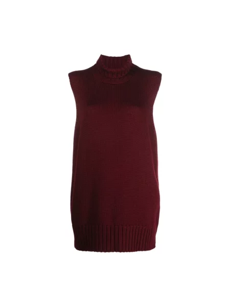 Sweter z golfem Jil Sander wełniany czerwony
