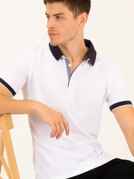 Tricou polo Dewberry alb