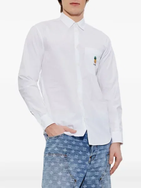 Cămașă Dsquared2 cu broderie alb