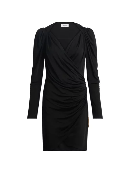 Rochie Balmain drapată plic negru