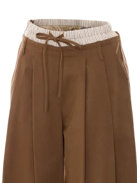 Pantaloni Eleh cu cordon maro