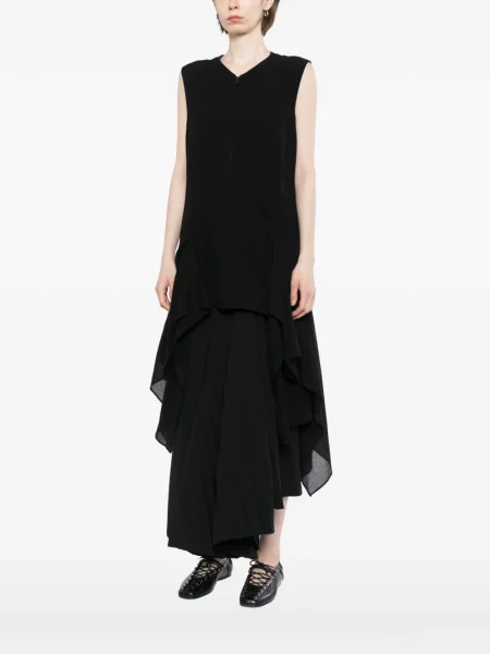 Top Yohji Yamamoto cu volane negru