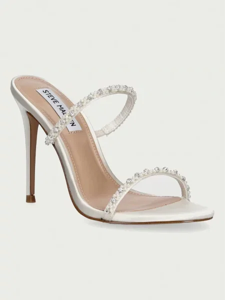 Papuci Steve Madden cu toc înalt bej