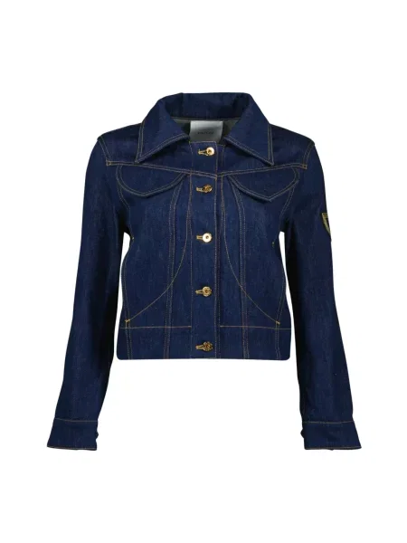 Haftowana kurtka jeansowa Patou niebieska