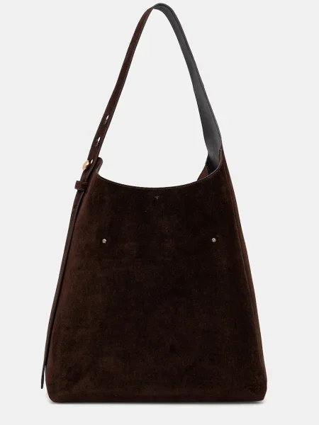 Замшева сумочка Tory Burch Romy Suede Hobo Bag коричневий