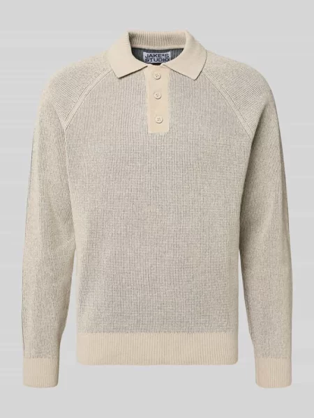 Sweter z dzianiny z kołnierzykiem polo Jake*s Studio Men