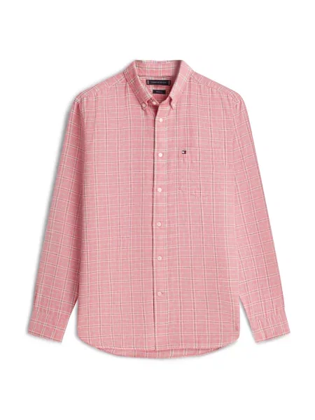 TOMMY HILFIGER Cămașă gri închis / roz pitaya alb