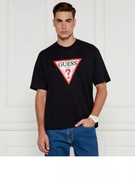 Guess Jeans Tricou | Oversize fit negru