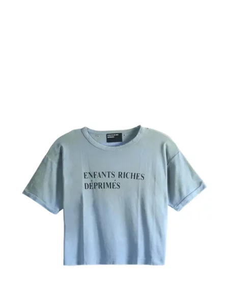 Decupat tricou Enfants Riches Déprimés cu imagine albastru