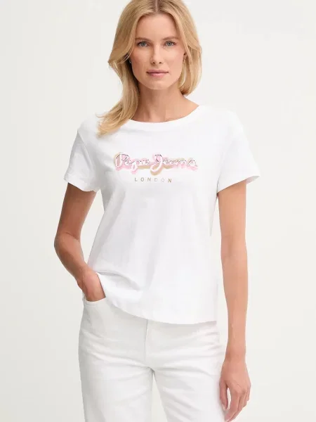 Тениска Pepe Jeans дамска бяло