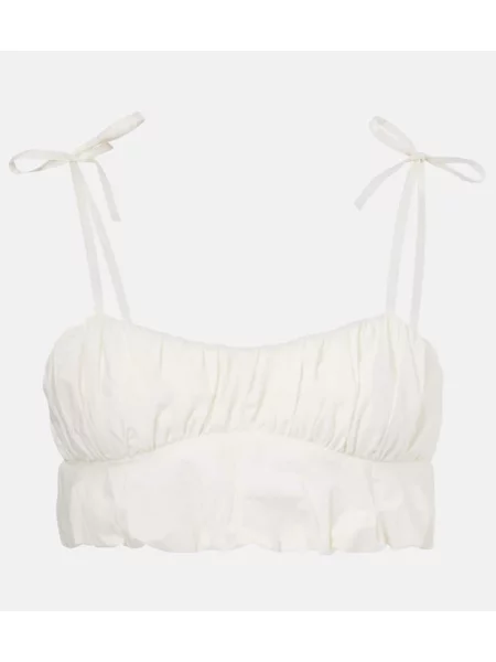 Cropp top Faithfull din poplin alb