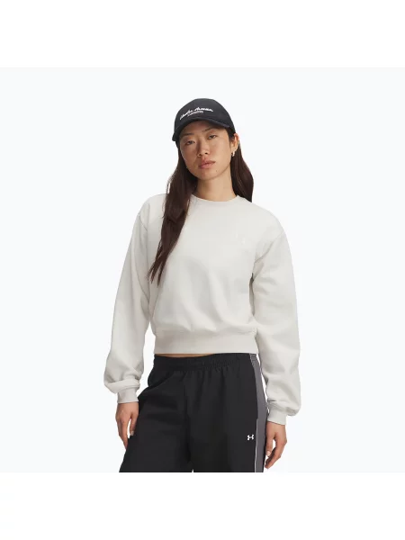 Дамска тренировъчна блуза Under Armour Icon Vida Fleece Crew summit white/summit white бяло