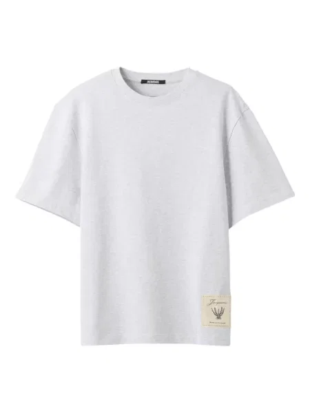 Tricou Jacquemus cu broderie gri