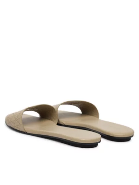 Natikače Calvin Klein Org Flat Sndl One Bar Lth Aop bež