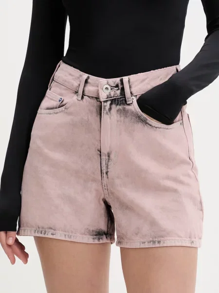Karl Lagerfeld Jeans Σορτς γυναικεία ντένιμ ροζ