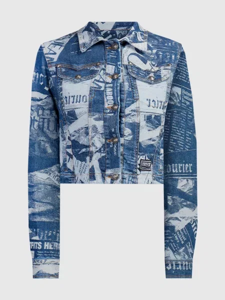 Джинсова куртка Magazine з патчем логотипа Versace Jeans Couture синя