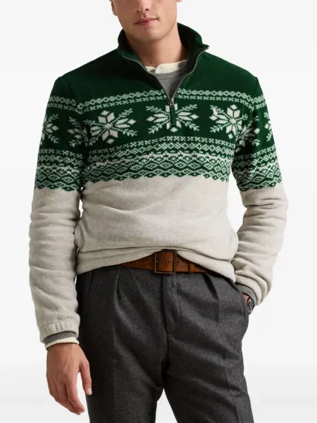 Polo Polo Ralph Lauren cu imagine de lână de costum verde