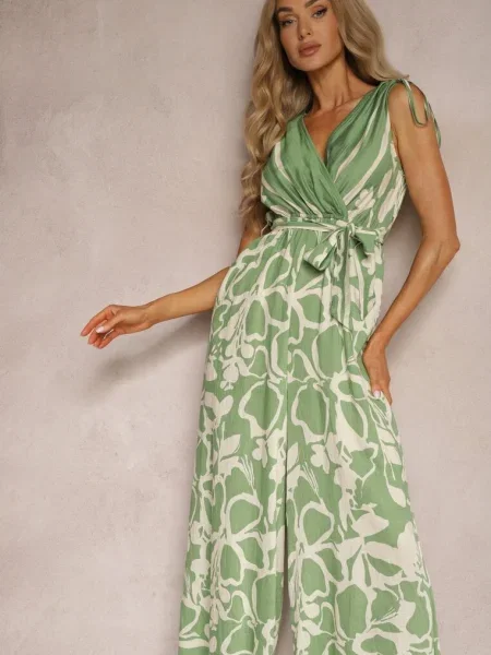 Salopeta cu adaos de Viscoza in Talie si Decolteu Tip Plic Paratia verde