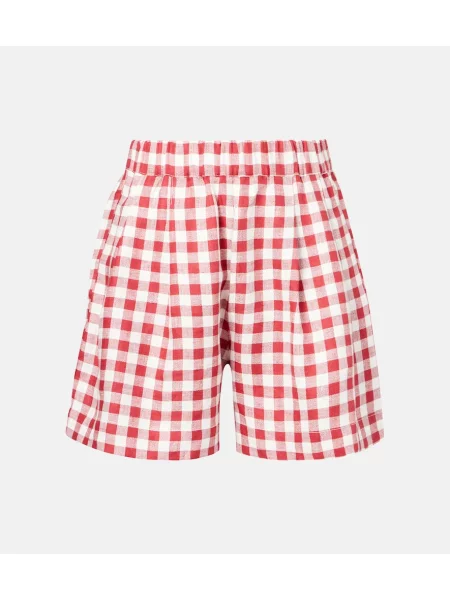 Lniane szorty Asceno czerwone