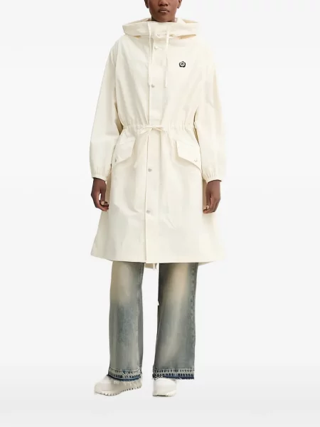 Płaszcz Kenzo w kwiatki z kapturem ze sznurkiem