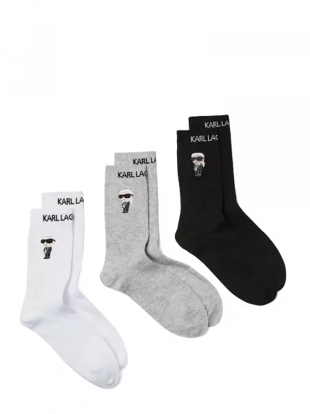 Karl Lagerfeld Ponožky / čierna / biela sivá