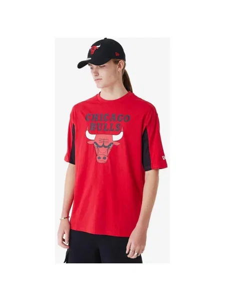 Koszulka New Era NBA Mesh Panel OS Chicago Bulls krótki rękaw czerwona. S czerwona