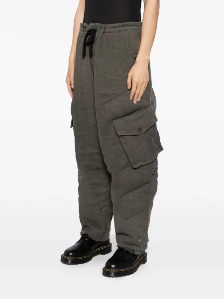 Pruhované kalhoty Yohji Yamamoto šedé