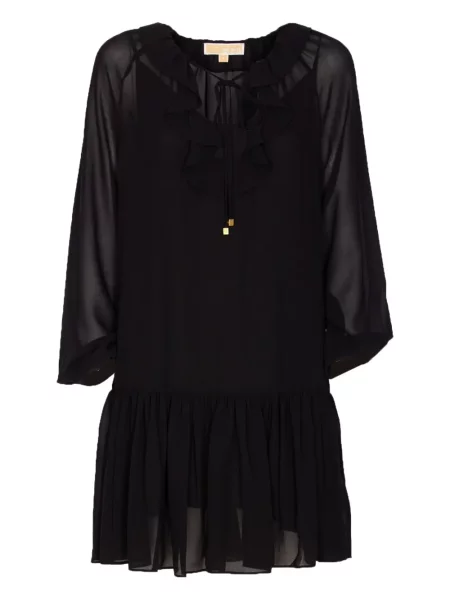 Koszulka Michael Michael Kors skórzana z falbankami garniturowa szara