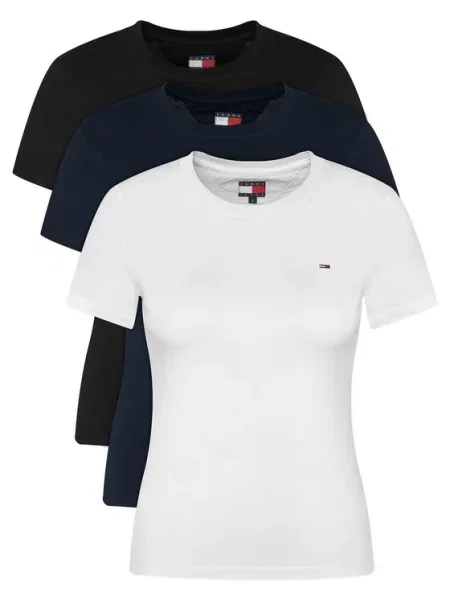 Тениска Tommy Jeans 3 броя дамска тъмносиньо