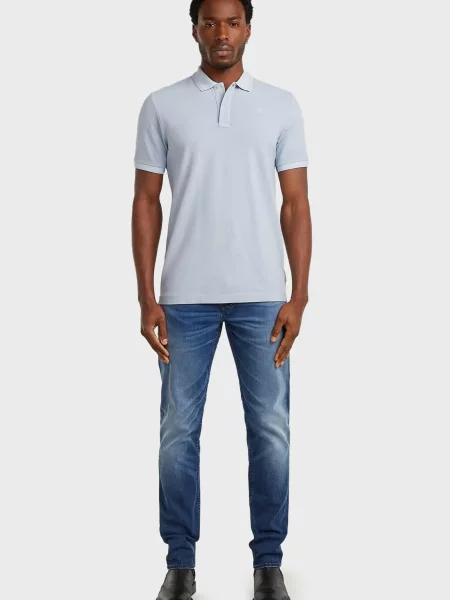 Поло G-star Raw блакитне