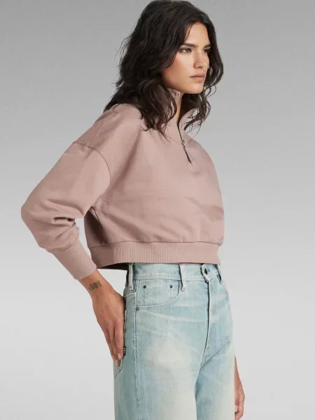 Укорочена спортивна кофта G-star Raw рожева