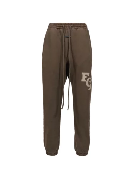 Pantaloni Fear Of God cu imagine alergare cu cordon maro