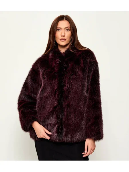 Blană palton de blană Patrizia Pepe bordo