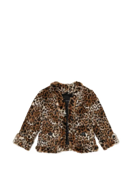 Geacă Marc Jacobs cu imagine cu model leopard cu blană maro