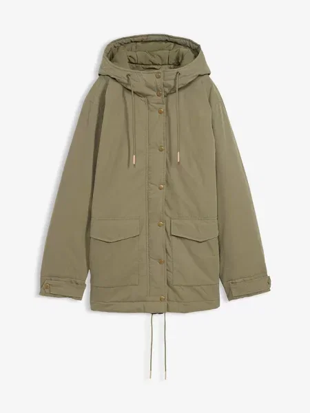 Ciepła parka zielona