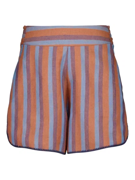 Pantaloni scurți Paula cu broderie cu dungi roz