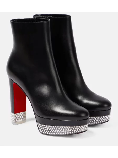 Cizme scurte Christian Louboutin din piele negru