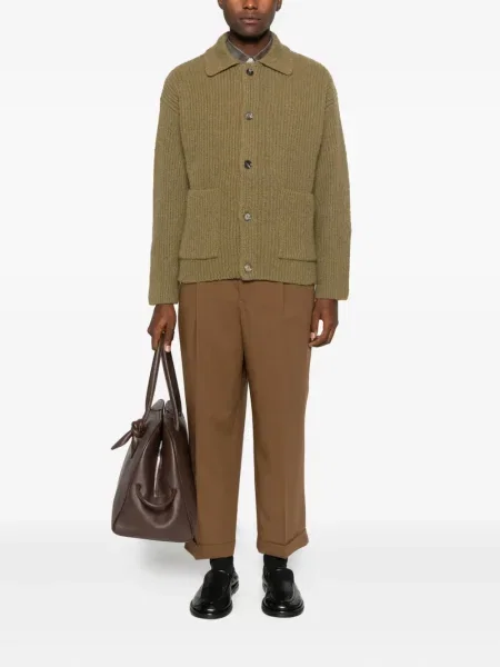 Pantaloni Ami Paris plisate maro