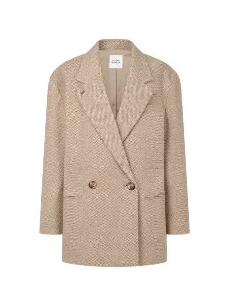 Geacă Tomboy cu model herringbone cu două rânduri de nasturi