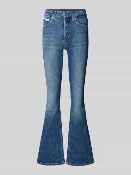 Jeansy z poszerzaną nogawką o kroju skinny fit z 5 Calvin Klein Jeans niebieskie