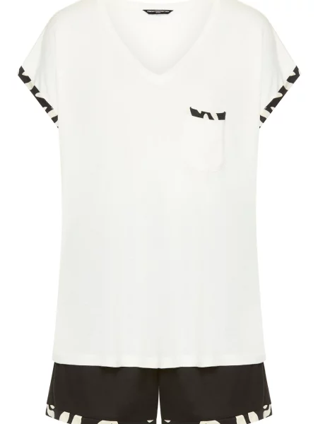 FRENCH CONNECTION Pijama ecru negru