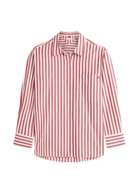 Cămașă Tommy Hilfiger cu dungi roșu