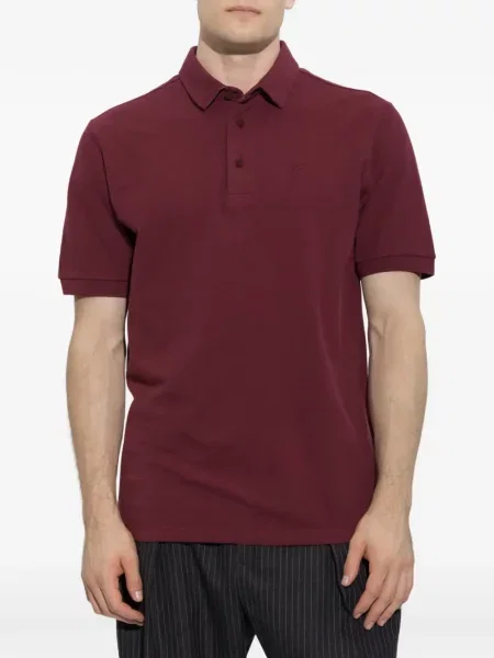 Tricou polo Etro cu broderie roșu