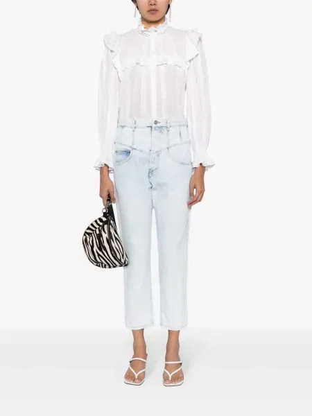 Skinny džíny Isabel Marant s vysokým pasem modré