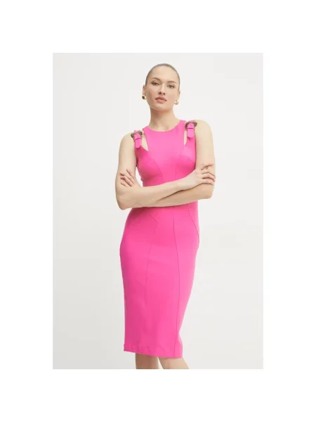 Sukienka jeansowa Versace Jeans Couture różowa