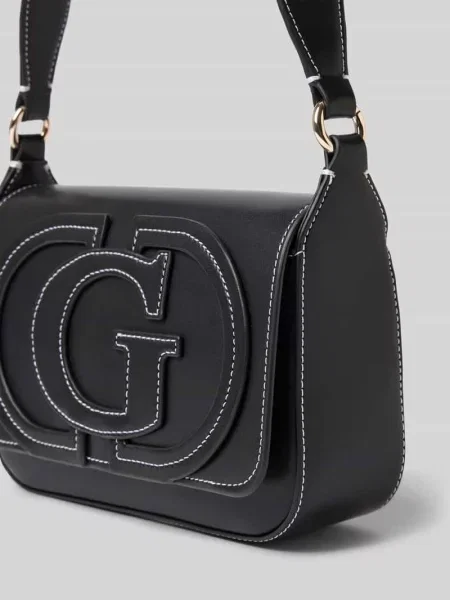 Torba na ramię z detal z logo model Ruby' Guess czarna