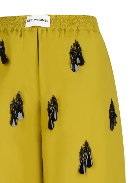 Pantaloni Des Phemmes cu mărgele galben