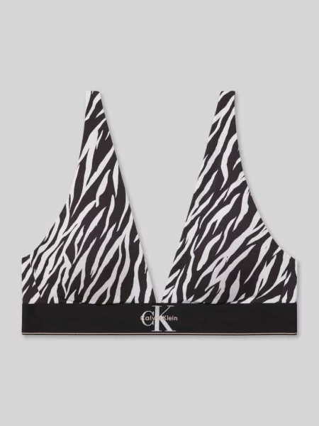 Biustonosz typu bralette z detal z logo Calvin Klein Underwear czarna