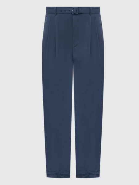 Шелковые брюки Saint Laurent синие